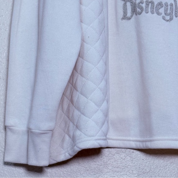 Disneyland Mickey Mouse Embroidered Quilted Pullover Cream Sweatshirt 3X NWT - Picture 2 of 6